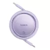 Baseus Free2Pull - 20 W USB-C–Lightning tõmmatav kaabel, 1 m (lilla)