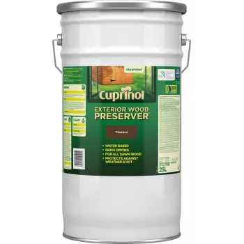 Cuprinol Exterior Wood Preserver (BP) Exterior Wood Preserver (BP) - to water-based - 25 l - Chestnut - 6 m²/L - 2 h - 6 h (5095364)