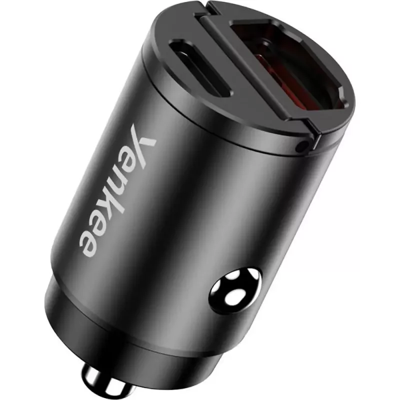 Autolaadija YENKEE CAR 02 Power Delivery 30W USB-A ja USB-C portidega