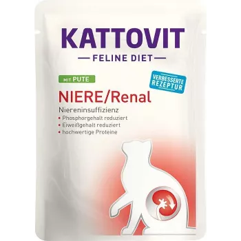 Märg kassitoit KATTOVIT Niere/Renal 85 g kotike — 12 x 85 g, linnuliha (veiseliha, kana, part, kalkun) täiskasvanud kassidele neerupuudulikkusega