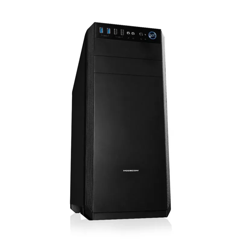 Arvuti korpus MODECOM Oberon Pro Midi Tower — must, toetab ATX/microATX/ITX, 7 laienduspesa, kuni 395 mm GPU, 5 HDD/3 SSD pesa