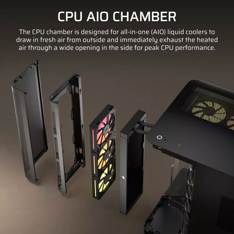 Corsair AIR 5400 LX-R RGB iCUE LINK Midi Tower Must