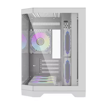 Darflash FT418 arvutikorpus + 6 aRGB ventilaatorit (valge)