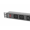 Rack-mount Power Distribution Unit LANBERG PDU-02I1908I-0200-C20-BK — 1U, 10×C13, 16A, 2 m kaabel, 19 tolli
