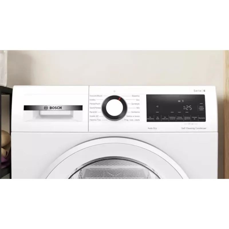 Kondensatsioonkuivati Bosch WQG145APPL 9 kg soojuspump, 14 programmi, LED-ekraan, valge