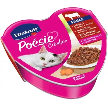 Märg kassitoit Vitakraft POESIE CREATION SOS — veiseliha ja porgandi kotike 85 g, 8% valku, 4,5% rasva