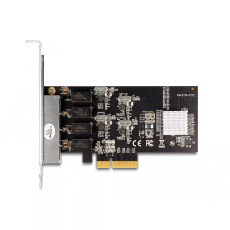 DeLOCK PCI Express x4 kaart 4 x RJ45 Gigabit LAN RTL8111 - PCIe - RJ-45 - PCIe 2.0 - hõbedane - PC - Windows 10 - Windows 11 - Windows 8.1 (88618)
