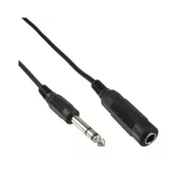 Microconnect AUDNU5 helikaabel 5 m 6,35 mm Must