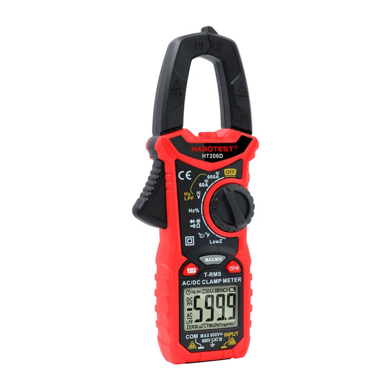 Digitaalne voolutangid Habotest HT206D — True RMS, NCV, käeshoitav voolu/pinge tester