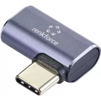 Renkforce USB4® adapter [1x USB4® pistik - 1x USB-C® pesa] 40 Gbit/s 90° vasakule nurga all, alumiiniumpistik (RF-5245272)