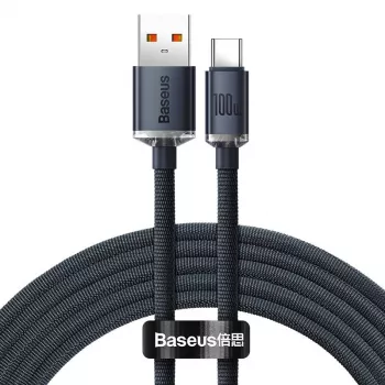 Baseus Crystal Shine kaabel USB–USB-C, 100W, 2m (must)