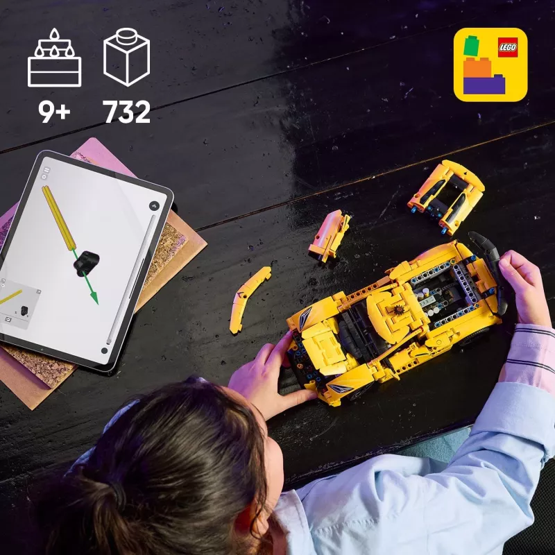 LEGO Technic Corvette Stingray 42205 2-in-1 kabriolett ja kupee mudel, 732 tükki, 80×270×140 mm