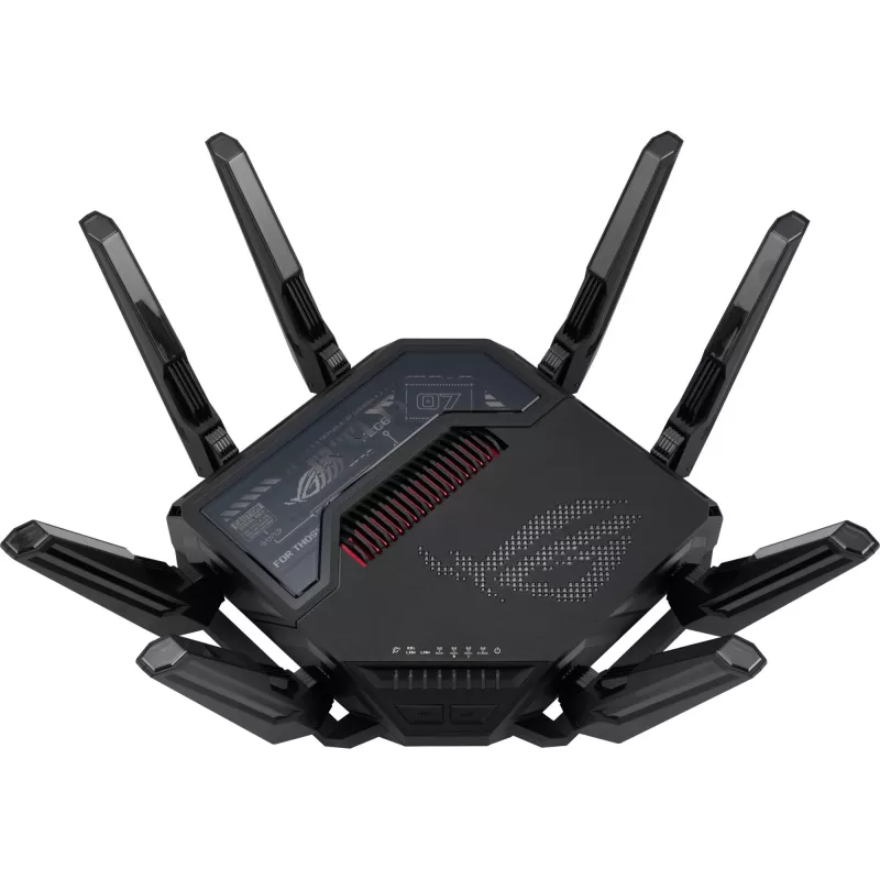 ASUS ROG Rapture GT-BE98 traadita ruuter 10 Gigabit Ethernet neljasagedusriba (2,4 GHz / 5 GHz-1 / 5 GHz-2 / 6 GHz) Must