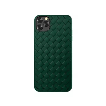 Devia pehme kaitseümbris iPhone 11 Pro Max jaoks – kootud mustriga, roheline