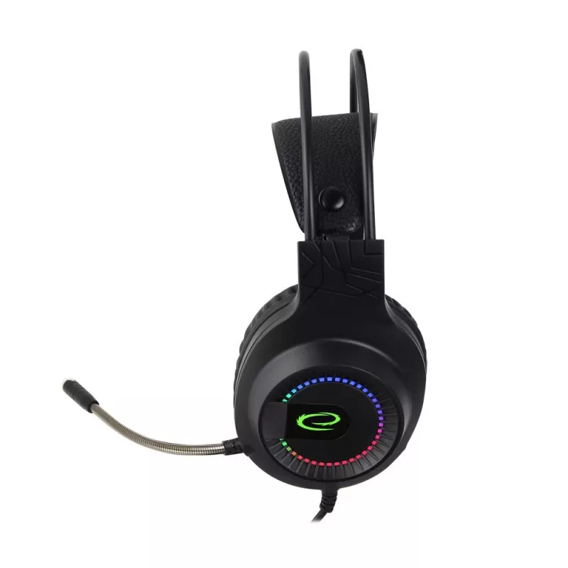 Juhtmega kõrvaklapid ESPERANZA EGH7100 — üle kõrva mänguri peakomplekt, USB 2.0, 1,5 m kaabel, poom-mikrofon, RGB päis, 32 Ω, 4 cm draiverid, 269 g