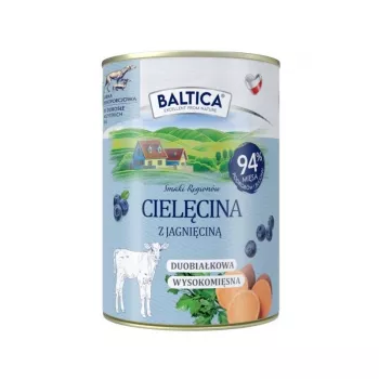 BALTICA piirkondlikud maitsed Vasikaliha lambalihaga - märg koeratoit - 400g