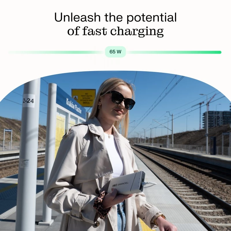Kaasaskantav aku roheline Cell BPLGC20P 20800 mAh liitiumioon, USB-C PD 65W, 2x USB-C + 1x USB-A, alumiiniumkorpus