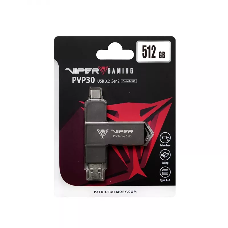 SSD ketas Patriot 512GB Väline 2.5-tolline USB 3.2 PVP30