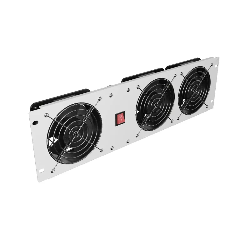 Vertikaalne 19-tolline ventilatsioonipaneel kappkappi, 3 ventilaatorit, 230 V, hall