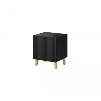 Öökapikomplekt cama meble PAFOS, 2 tk, 45×40×51 cm, mattmust, MDF/puitlaastplaat