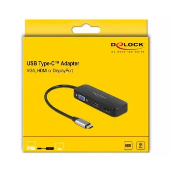 DeLOCK USB USB-C adapter VGA-le, HDMI-le ja DisplayPortile 4K 60 Hz