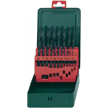 Puuriterakomplekt Metabo HSS Metal 19 tk DIN 338, silindriline vars (627151000)
