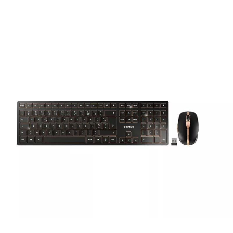 CHERRY DW 9100 õhuke klaviatuur hiirega Universaalne RF Wireless + Bluetooth AZERTY Prantsuse must