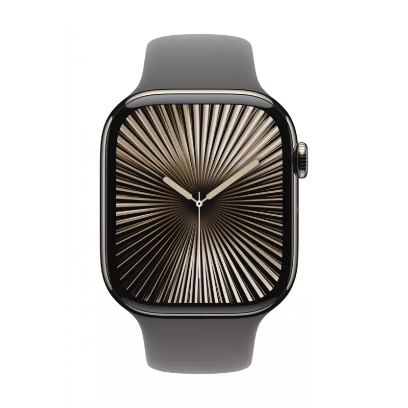 Watch Series 10 GPS + Cellular 46 mm Natural Titanium korpus koos Stone Grey Sport rihmaga - S/M