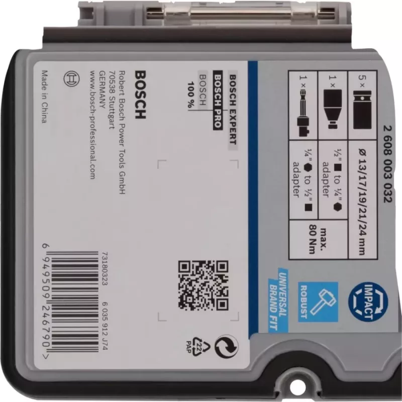 Padrunvõtmete komplekt Bosch Powertools PRO 1/2 tolline 7-osaline must
