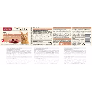 ANIMONDA Carny Adult Chicken, kalkuni ja pardi südamed - märg kassitoit - 200 g