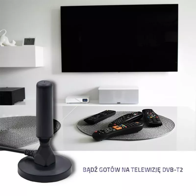 Siseteleriantenn QOLTEC 57016 DVB-T2 — kompaktne disain digitaalseks maapealseks vastuvõtuks