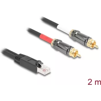 DeLOCK audio kaabel 2 m RJ-45 2 x RCA Must 88171