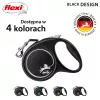 Sissetõmmatav koerarihm Flexi Must Design M, lindiga, 5 m, keskmist tõugu koertele (10–25 kg), max koormus 20 kg