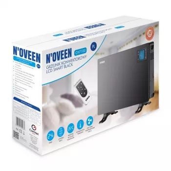 Konvektor-tüüpi elektrikeris NOVEEN CH7100 — 2000 W, 3 võimsustaset, LCD, taimer, puldiga, must