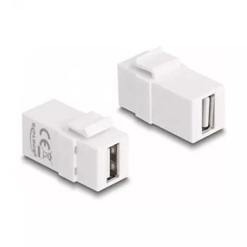 DeLOCK Keystone-moodul USB 2.0 A emane - USB 2.0 A emane, valge