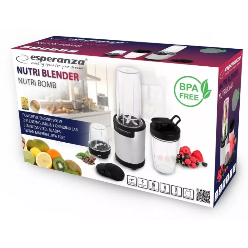Laua-blender Esperanza EKM030 Must roostevaba teras