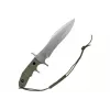Fikseeritud nuga cinema classic CC-H5 Rambo V — Ellujäämisnuga, terasest tera 230 mm, kogupikkus 385 mm, polümeerist roheline käepide, nahast ümbris