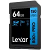 SDXC-välkmälu Lexar 64 GB UHS-I 800xPRO — Klass 10, U3, V30, 150 MB/s