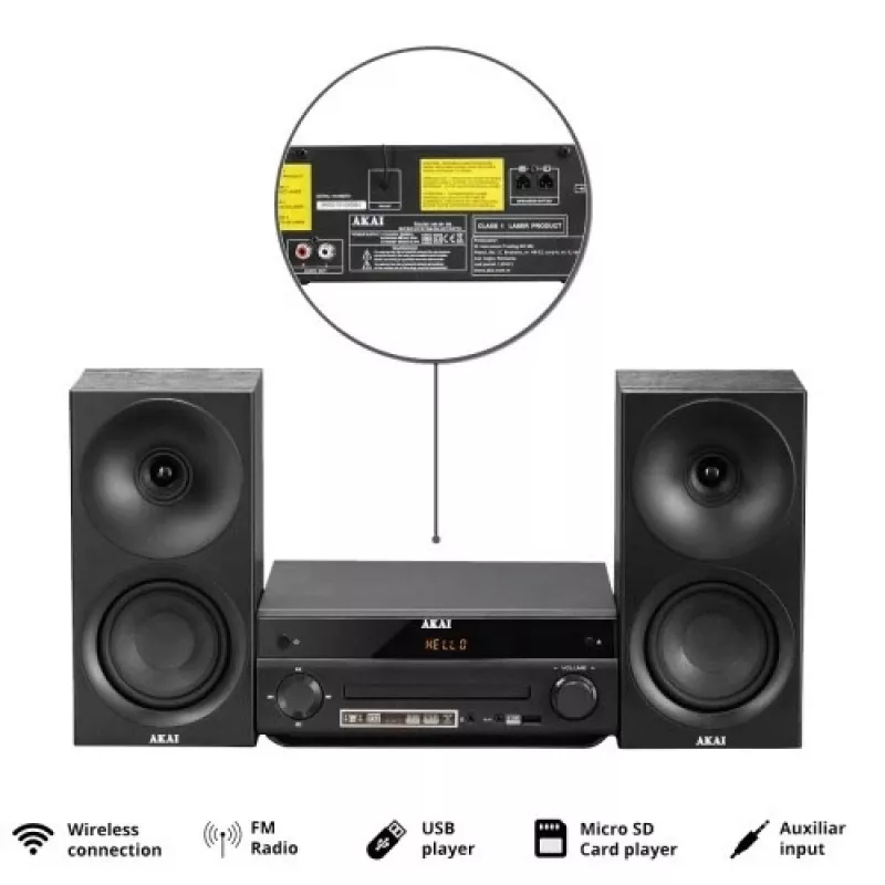 AKAI AM-301 BK muusikakeskus — kompaktne kodune heliseade