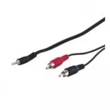 Wentronic Goobay 3,5mm-pistik/RCA-adapterkaabel, must, 15 m - 3,5 mm pistik (3-kontaktiline, stereo) > 2x RCA-pistik (heli vasak/parem) (50780)