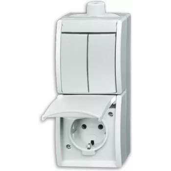 BUSCH JAEGER 2601/5/20EW-54-503 - CEE 7/3 - 2P+E - Valge - IP44 - 250 V - 16 A