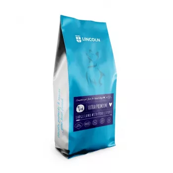 Kuiv koeratoit Lincoln Ultra Premium Large — Lambiga ja sealihaga, 12 kg, 32% valku, 22% rasva, suurte tõugude täiskasvanud koertele