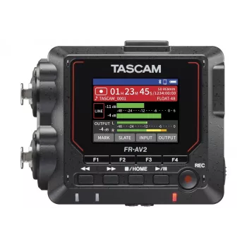 Kaasaskantav helisalvesti Tascam FR2-AV — 2 raja, 2 XLR kombosisendit, USB-C liides, 48–192 kHz, 24/32-bitine, microSD kuni 512 GB