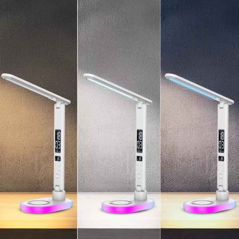 Lauaamp Hawk HW-LAMP03 Valge RGB — reguleeritav LED-lauaamp RGB-valgustusega