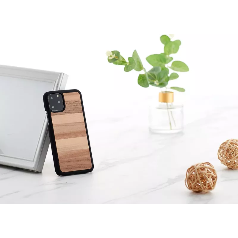 man and wood nutitelefoni ümbris iPhone 11 Pro-le — must liivavärv, kaitsev kest