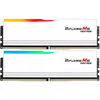 DIMM 64 GB DDR5-6000 (2x 32 GB) Dual-Kit, mälu valge, F5-6000J3040G32GX2-RM5NRW, Ripjaws M5 Neo, AMD EXPO