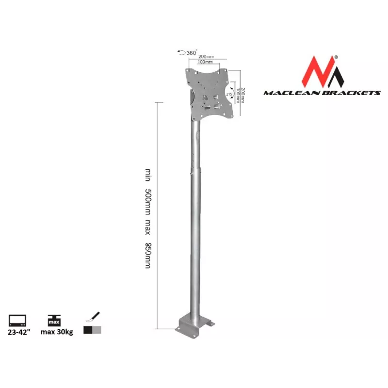 Maclean MC-504A S Reguleeritav laekinnitus 23-42 30kg