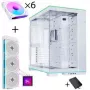 Lian Li O11 Dynamic EVO RGB PC-Enclosure Bundle + HydroShift II LCD-S 360TL AiO + 6x UNI FAN SL-INF 120 Reverse Blade Fan - Valge