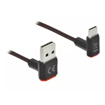 USB-kaabel DeLOCK EASY-USB 2.0 Type-A-pistik USB-C isasele nurgeline 0,5 m must