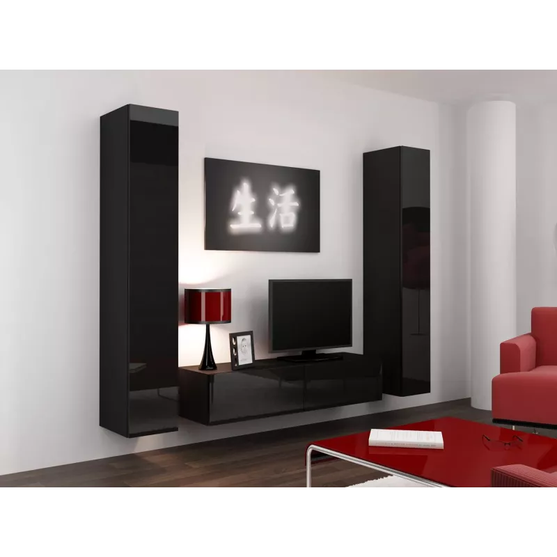 Cama TV-alus VIGO 140 30/140/40 must/must läikiv